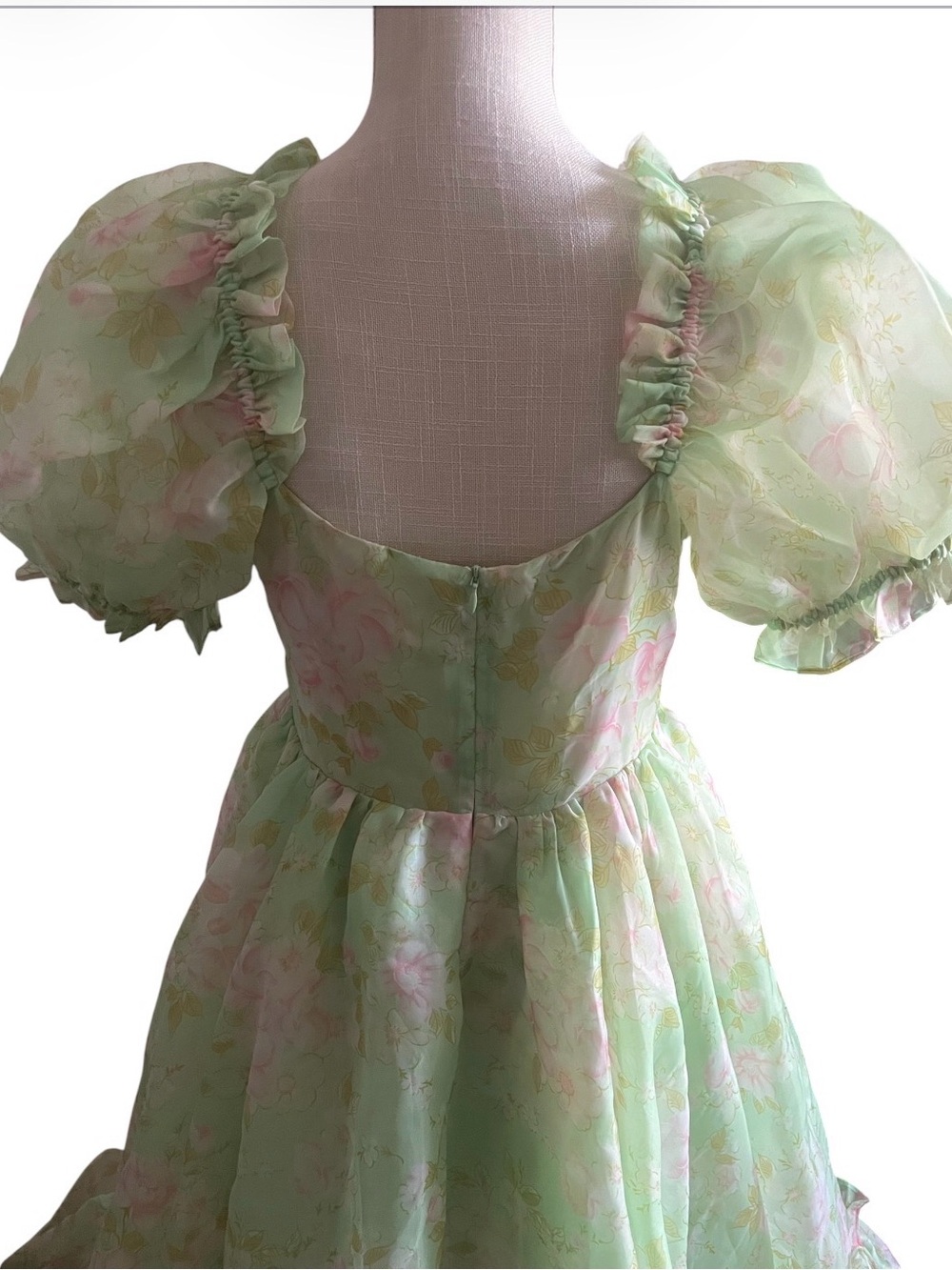 SELKIE THE RITZ DRESS LIGHT GREEN FLORAL SIZE L - Picture 8 of 8